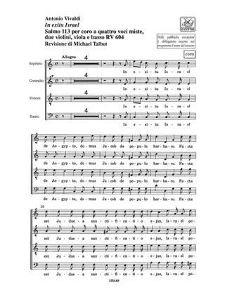 In Exitu Israel RV 604. Set de Choeur - VIVALDI - Partition - Chœur